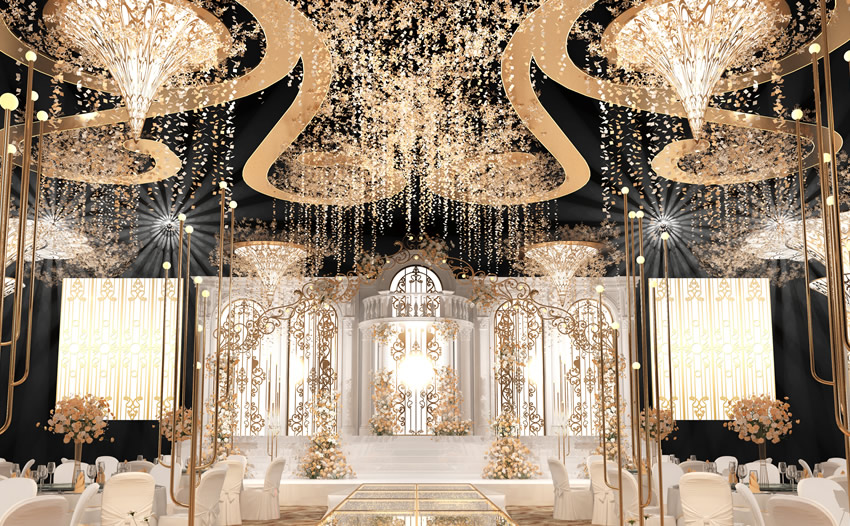 松潘花木兰喜事汇金色大厅效果展示